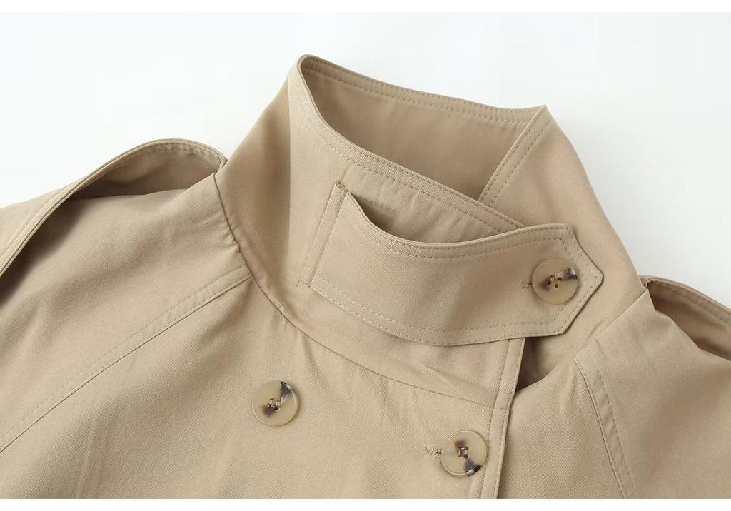 INS Beliebter Klassischer Britischer Stil Vielseitige Kurze Trenchcoat Jacke für Damen