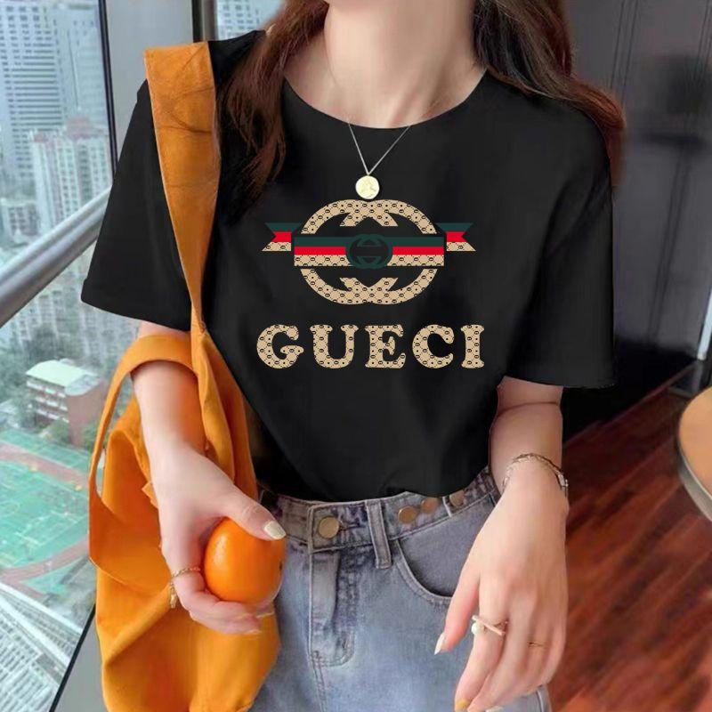 Koreański bawełniany top z krótkim rękawem letni nowy luźny drukowany top z krótkim rękawem