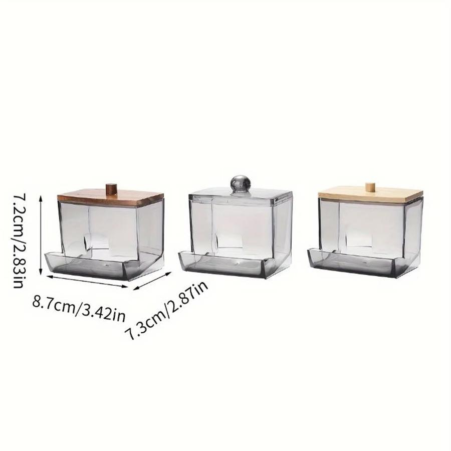 Dispensador Portapalillos de Algodón de 10 oz Organizador Transparente para Baño Caja de Almacenamiento Decorativa Portabolas de Algodón Recipientes de Tarros de Boticario
