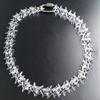 Rock Punk Acrylic Spikes Chain Necklace Clear Lock Pendant Jewelry Clear Thorns Necklace Suitable for Men and Women