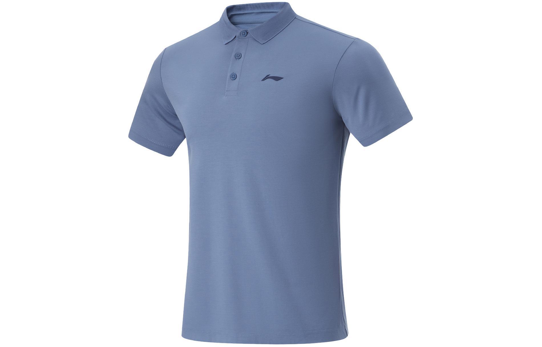 Li Ning Fitness Series Polo Shirt Men s Dusty Blue APLU125-3 3XL