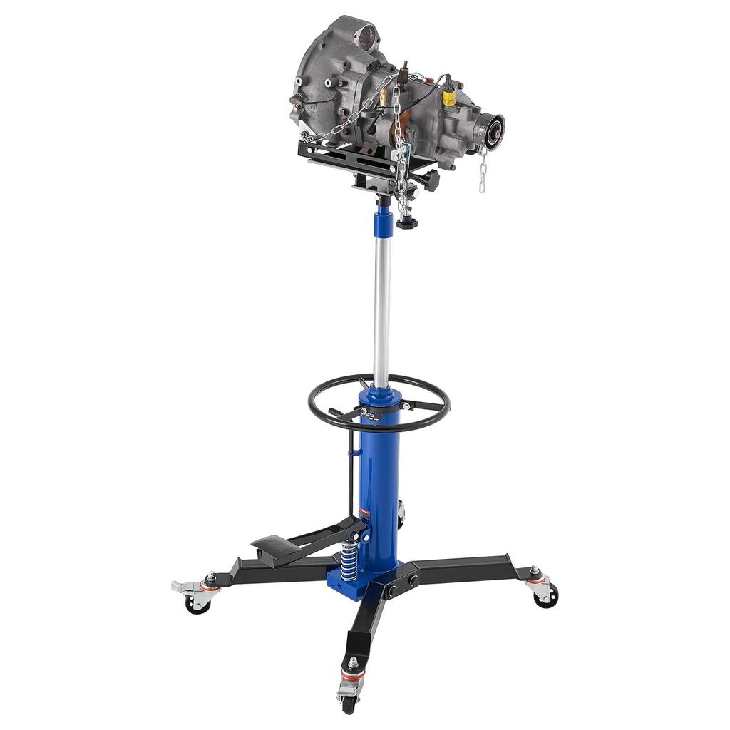 VEVOR Hydraulic Transmission Jack, 1660 lbs / 0.75 Ton Lifting Capacity Telescoping Transmission Jack with Foot Pedal, 360 degrees Swivel Wheel