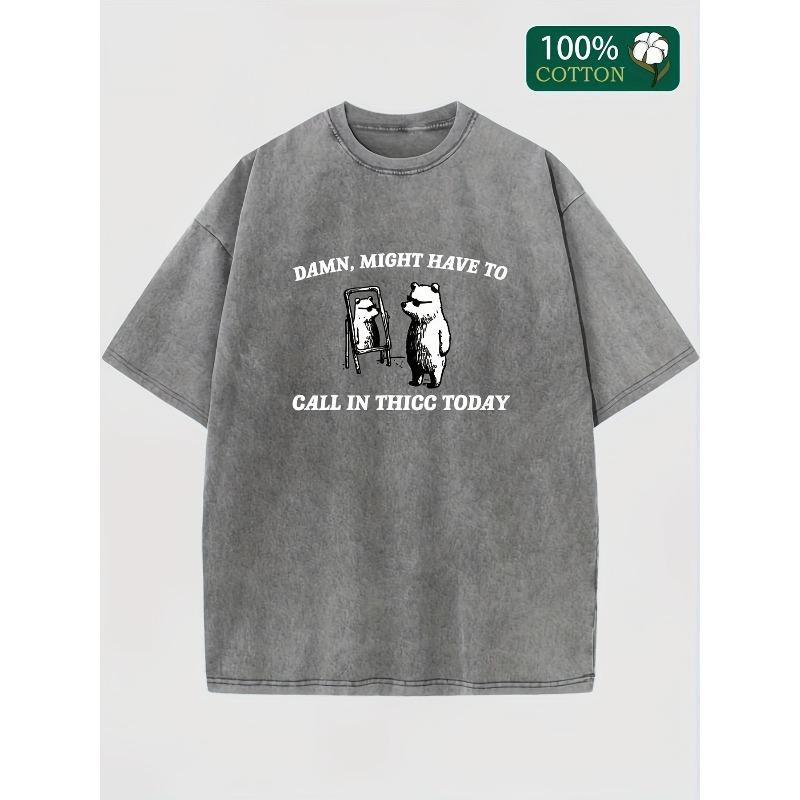 

Men s Oversized Heavyweight 100% Cotton T-Shirt - Vintage Wash Streetwear Tee , Solid Color Loose Fit Hip-Hop Top for all-Season Casual Wear S серый