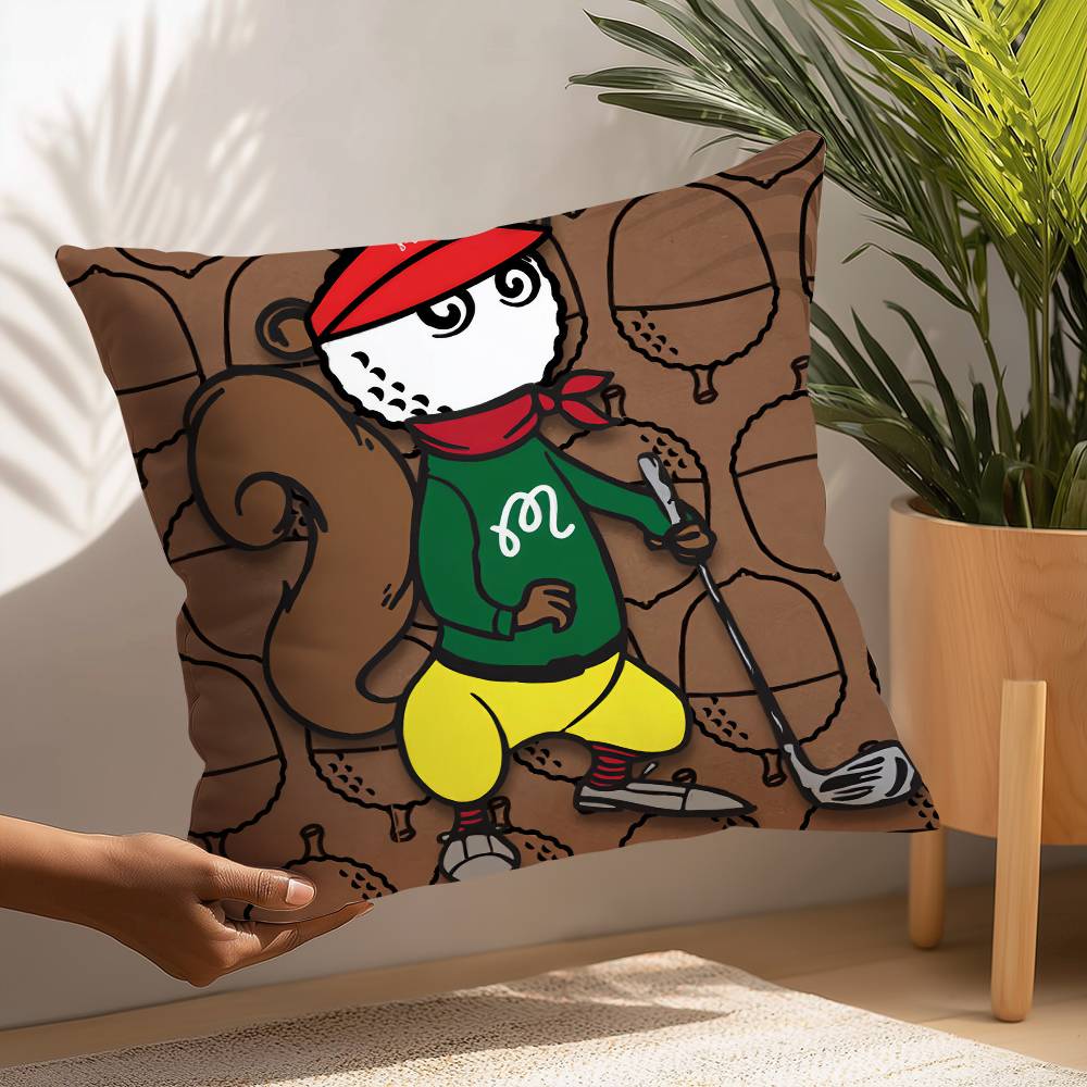 L-Leisure-M-M-Malbones Golf Pillow Case Square Double‑Sided Print Cushion Case For Sofa Home Bedchamber Decor Gift