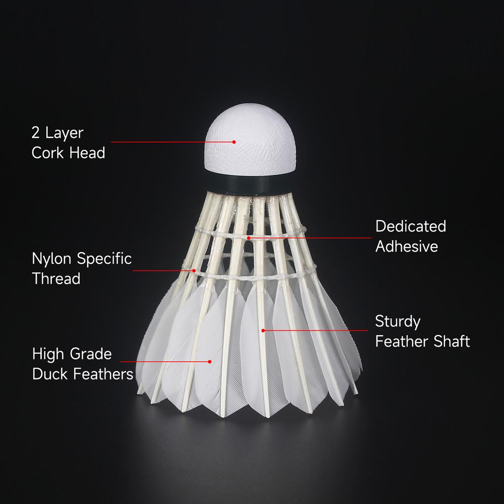 Kunli Badminton Shuttlecocks Duck Feather with Great Durability Stability for Professional Competition Or Training Indoor Sports