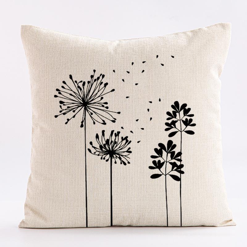 Nordic Vintage Floral Pattern Throw Pillow Cover With Short Plush Print Living Room Sofa Decoration Cushion Cover Pillow Covers