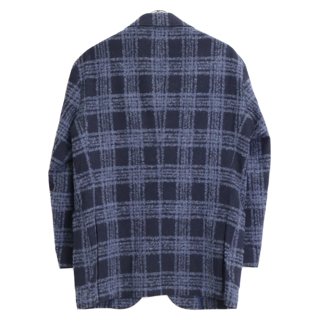 RING JACKET Black x Gray New Balloon 100% Wool Check Pattern 3B Jacket Jacket 52 Black x grayUsed