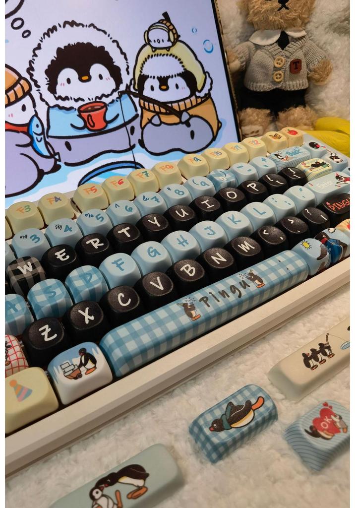 Pingu Keycaps DIY Cute Cartoon Girl for Mechanical Keyboards (87/98/108 Keys)