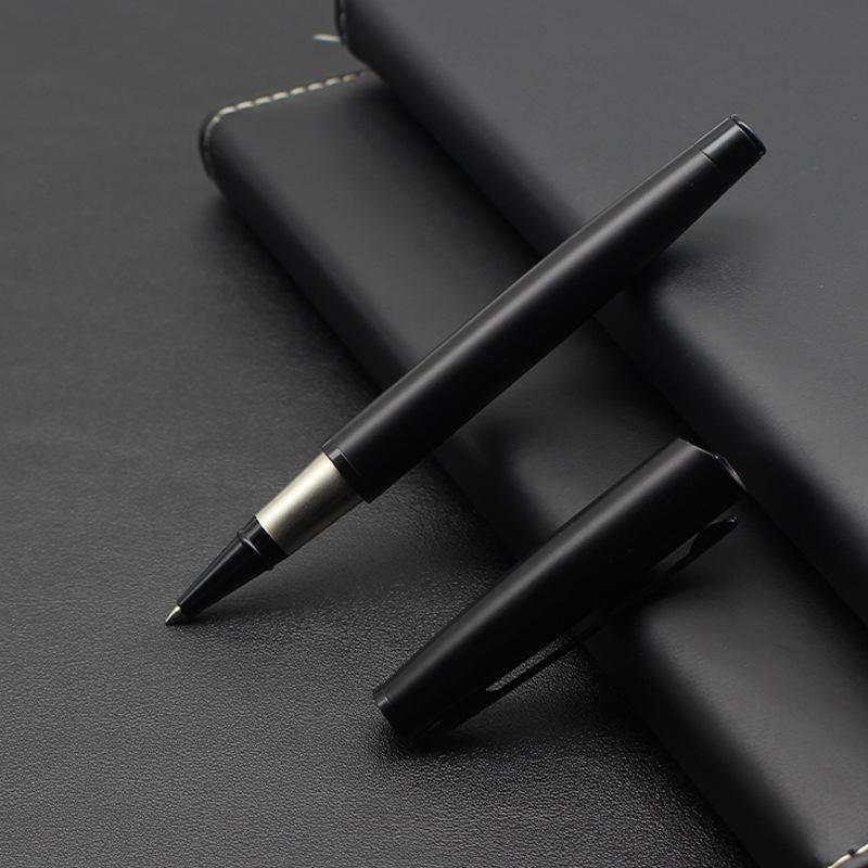 

Business Black Matte Signature Pen Metal Ballpoint Pen Gel Pen Gift Pen No Ink Exposure Smoother and More Durable чёрный
