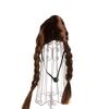 Double Brown Whimsical Braid Wig For Dogs And Cats Excellent For Holiday Events Dressup