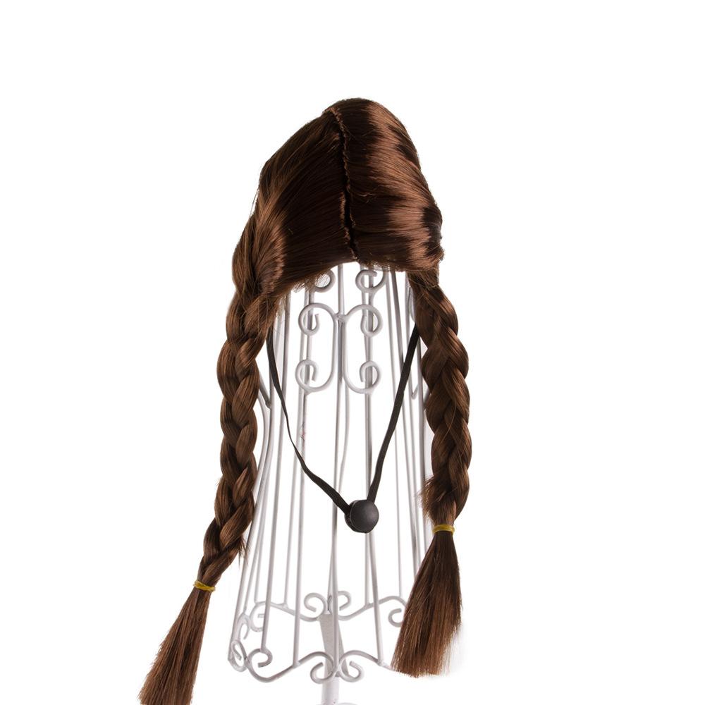 Double Brown Whimsical Braid Wig For Dogs And Cats Excellent For Holiday Events Dressup