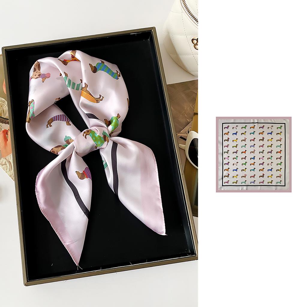 Spring and Summer New Satin Silk Scarf, Four-season Women's Versatile Fashion Printed Scarf, Thin Scarf, High-end 71 Small Square Scarf