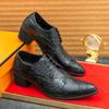 Men's Large Size Pointed Toe Retro Leather High Heel Cuban Shoes for Banquets