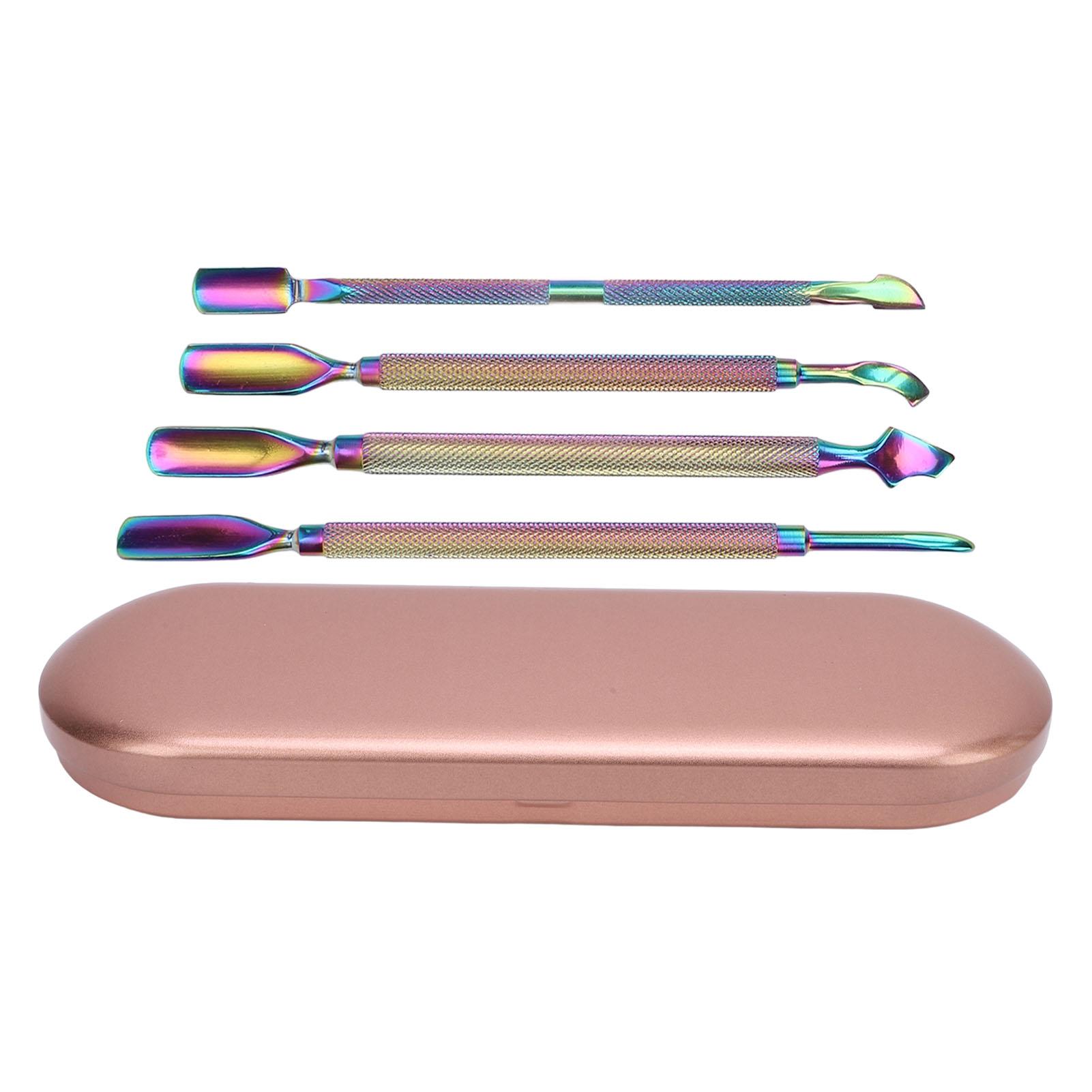 

4pcs Nail Cuticle Pusher Set Double Ended Nail Gel Polish Removal Manicure Pedicure Nail Tools Cutic