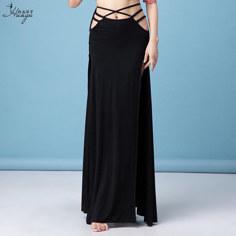 

Huayu Юбка с разрезом для танца живота, костюм для выступлений для женщин M