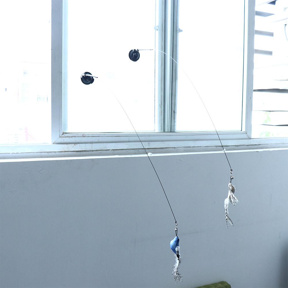 With Bell Sucker Simulation Bird Free Hands Scratcher Wand Toy Cat Supplies Cat Toy Cat Stick Toy