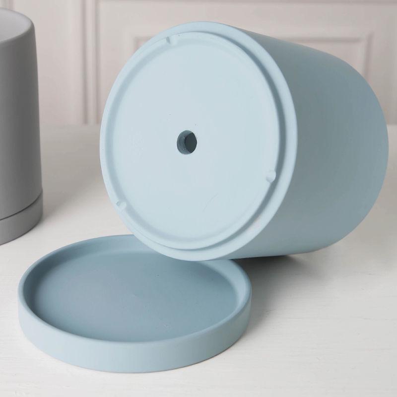 Morandi Colorful Ceramic Cylinder Flower Pots with Saucers for Indoor/Outdoor Plants