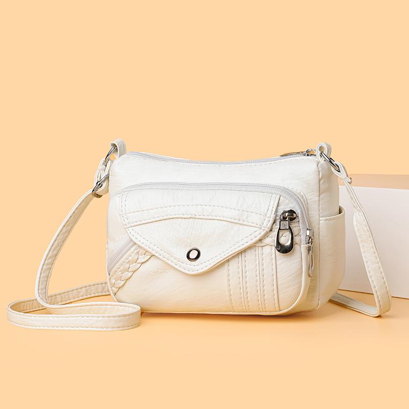 PU moteriškas daugiašaknis rankinis krepšys didelės talpos mamos krepšys vintažinis krepšys per petį