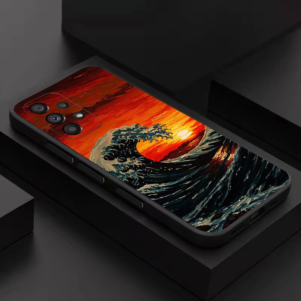 Ukiyo-e Art Ocean Waves  Phone Case For Samsung S 9,10,21,30,22,23,24,25,26,Ultra,Plus,Lite,FE,4,5G Black Soft Precise SamsungS30ULTRA5G