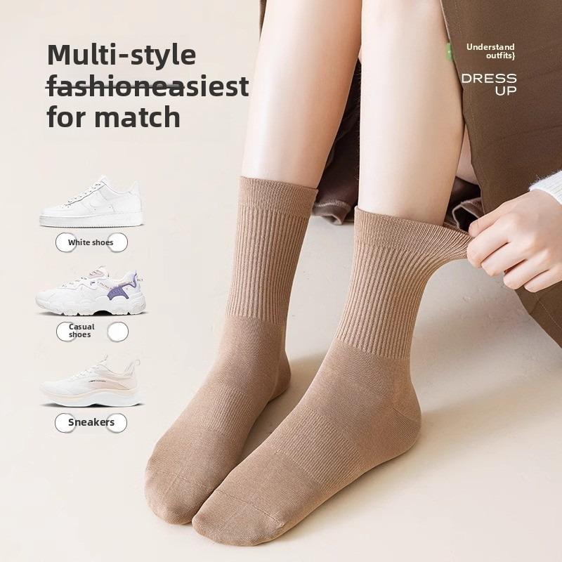 5 Pairs of Women's Summer Thin Cotton Deodorant Non Slip Heel Socks