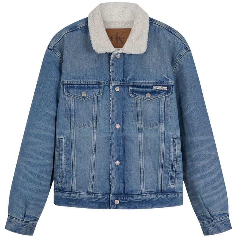 Calvin Klein Faux Shearling Lined Vintage Style Denim Jacket Men Jackets 4RD737G
