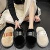 Thick-soled Fluffy Slippers Women's Slippers Outer Wear 2025 New Autumn and Winter Super Fire Bag Head Half Slippers Cotton Slippers