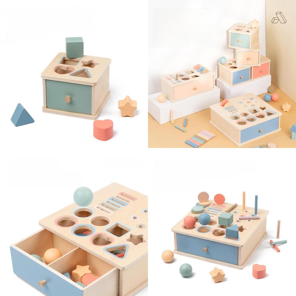Montessori Wooden Color Shape Sorting Box For Early Childhood Development