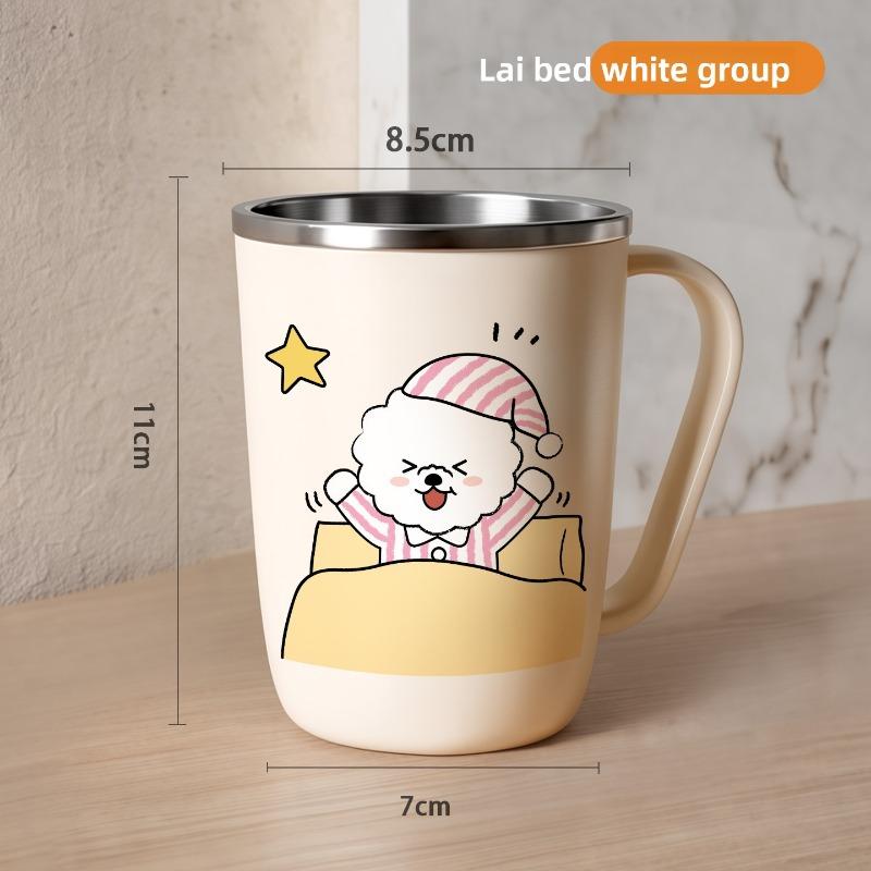 Stainless Steel Handle Toothbrushing Cup, Shock-resistant Toothbrushing Cup, Cartoon Toothbrushing Cup, Mouthwash Cup Sleeping in for free