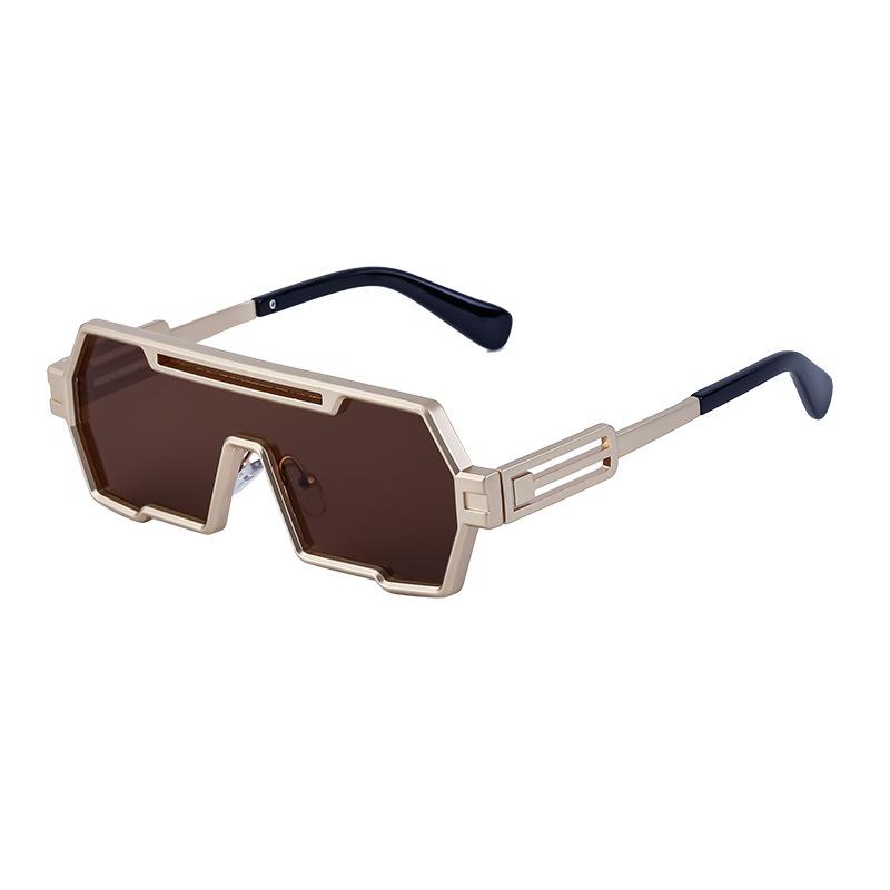Retro Steampunk Mens Sunglasses Polygonal Frame Vintage Street Fashion High End Sunglasses for Men