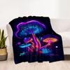 1pc Psychedelic Mushroom Garden blanket Soft and Warm for Sofa Office Camping Travel Livingroom Great Gift for Friends and Family Comfortable