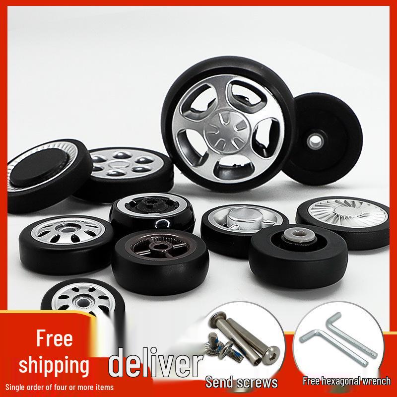 Universal Telescopic Luggage Wheels & Leather Case Replacement Rollers with Password Lock.