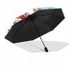 1pc Hello Kitty Strawberry Shortcake Automatic Folding Umbrella - Portable 3-Fold Design with Iron Frame, Perfect for Fans, Travel, Daily Use, and Gif
