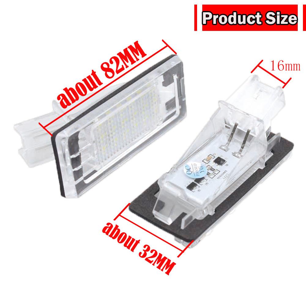 Error Free LED License Plate Lights 2X for Renault Espace Laguna Scenic Fluence Dacia Duster Logan Number Lamps Car Accessorie