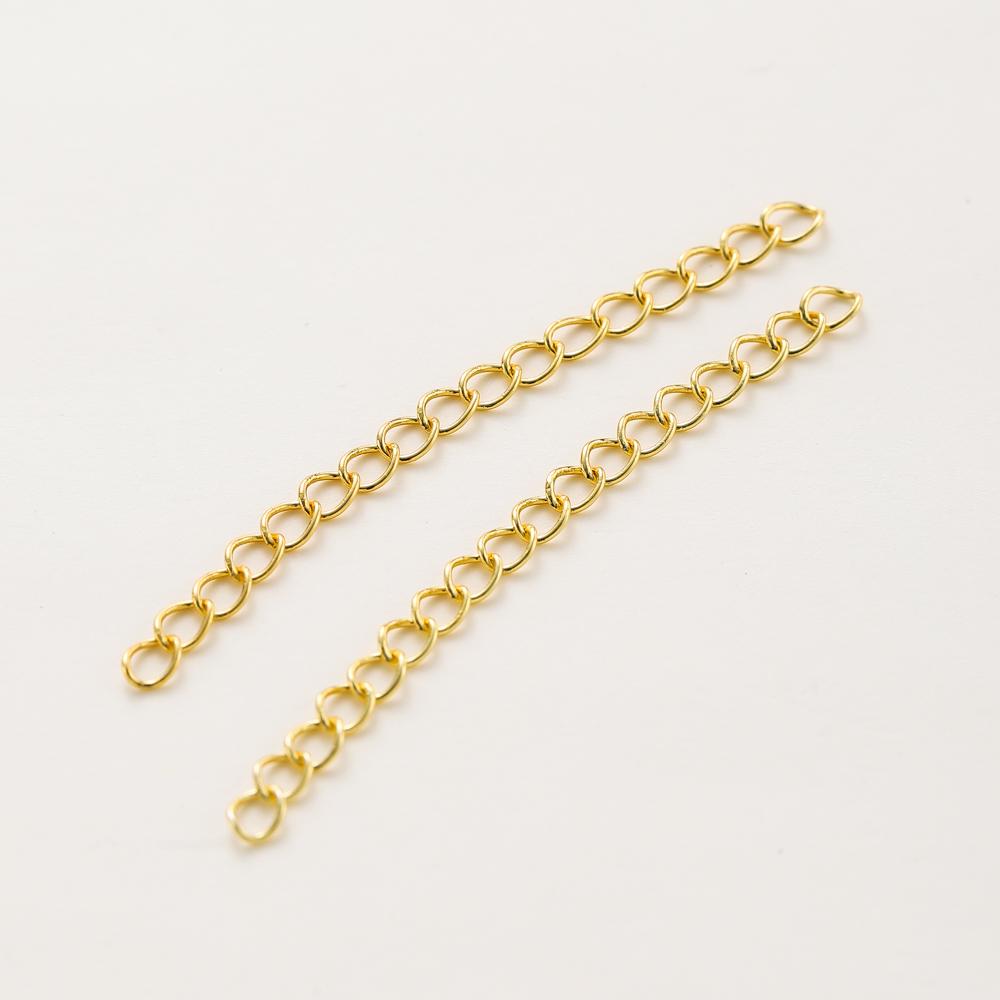 

20pcs 14K Gold Plated Extended Tail Chain Necklace Lobster Clasps Connect Extender Chain For DIY Jewelry Charm Making Findings 2.8 x 50mm