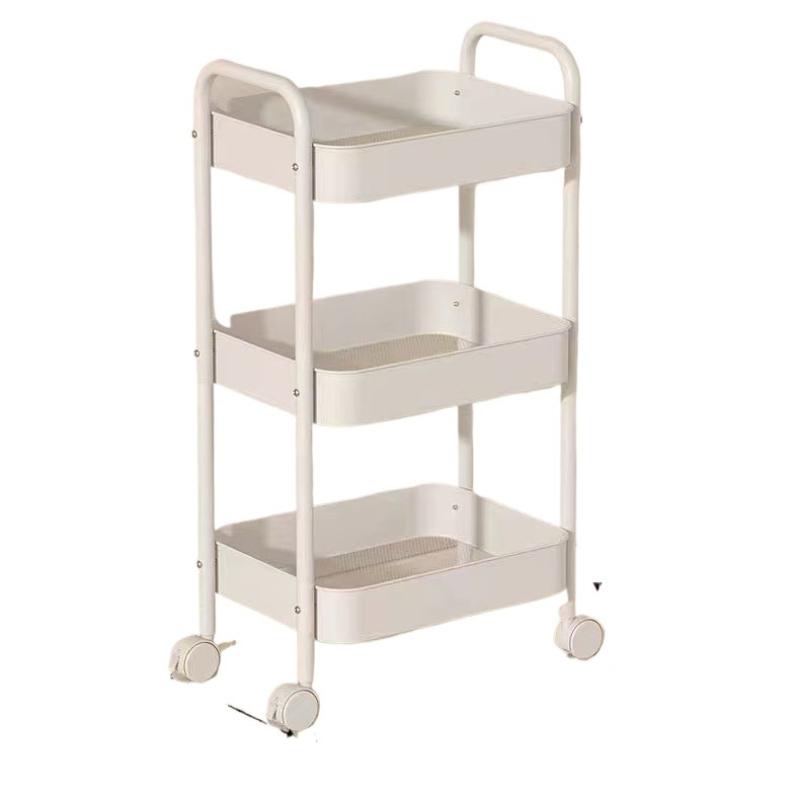 Small Trolley Multi-Layer Mobile Storage Rack for Kitchen, Bedroom, Bathroom, Snacks, Living Room, and Toilet Floor Storage