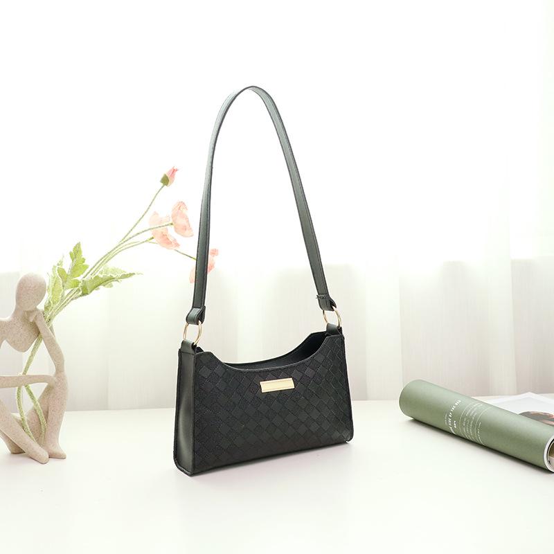 Trendy Casual Single Shoulder Underarm Bag, a New Plaid Zipper Versatile Women's Bag