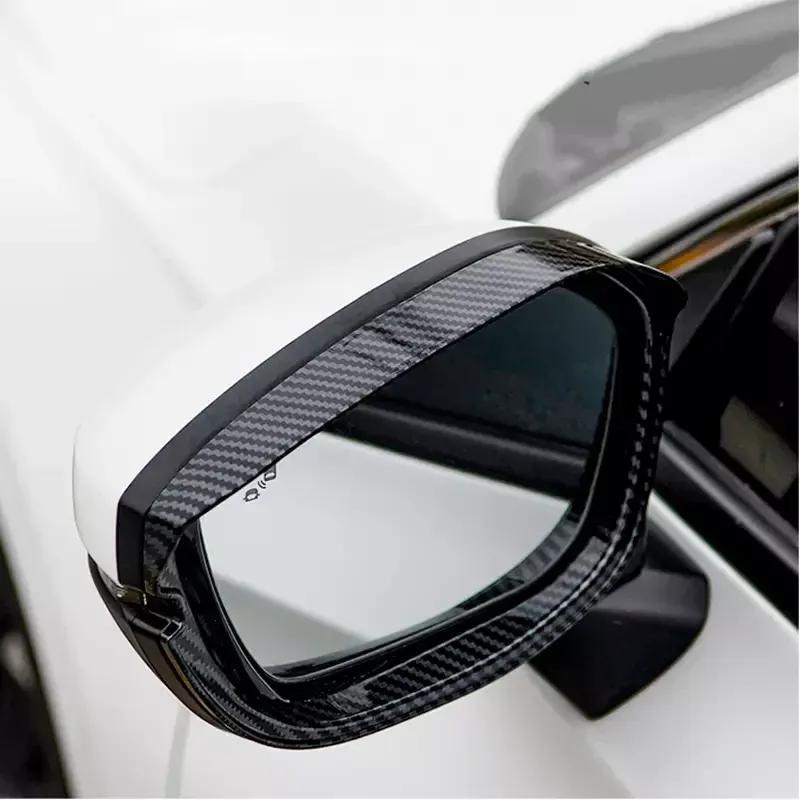 For Honda Civic 11th Gen   Carbon Black Car Sticker Rearview Side Mirror Rain Eyebrow Shield Cover Frame Protector ABS