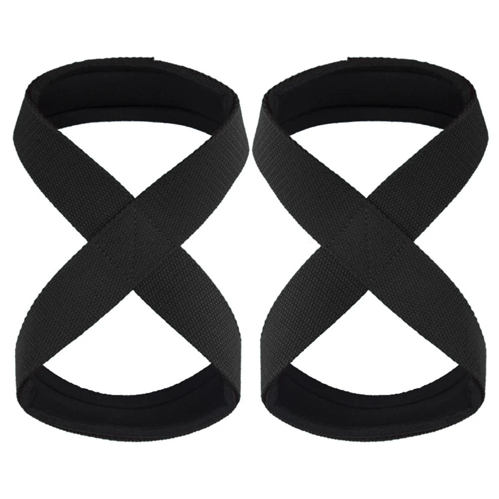 Padded Figure 8 Straps Deadlift Weight Lifting Wrist Straps Power Lifters Workout Pull-ups Horizontal Bar Gym Fitness
