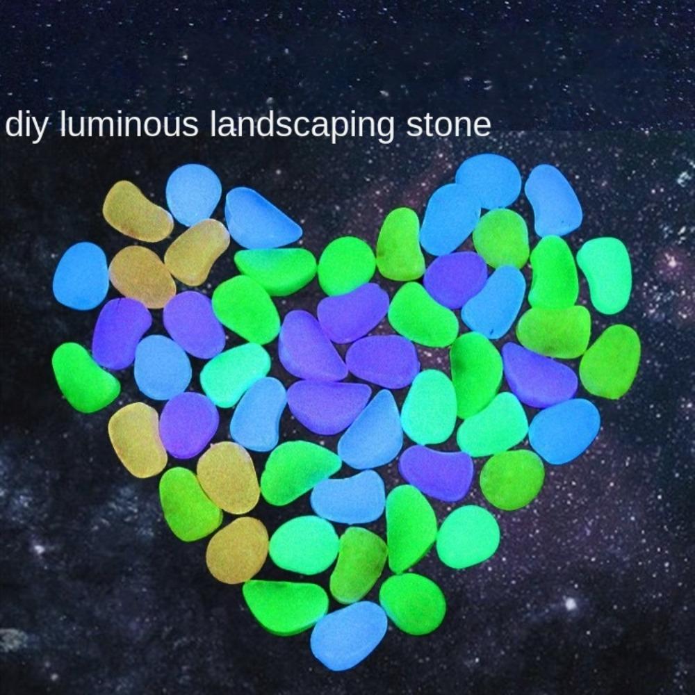 10pcs Decoration 4.5cm Luminous Pebbles Garden Decoration DIY Garden Luminous Stone Gravel Glow in Dark Big Stone Courtyard
