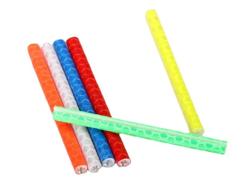 12PCS/Bag Bicycle Wheel Spokes Reflective Sticker Tube Strip Warning Light DIY 7.5cm MTB Cycling Reflector Reflective Safety Kit