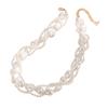 White Pearl Choker Chain Necklace Baroque Pearl Long Chain Necklace Pearl Necklace  For Women Lady