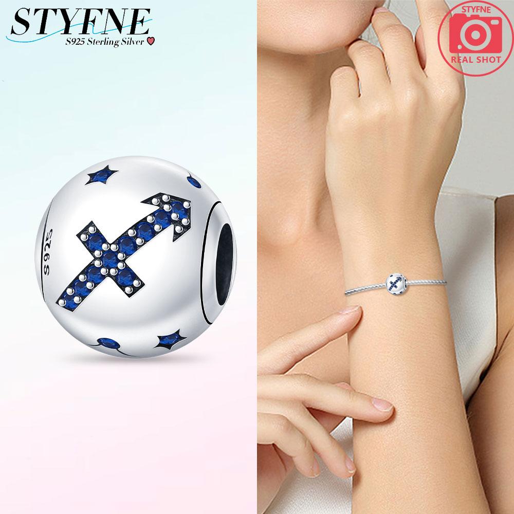 Perles exquises Gémeaux Zircon blanc Douze signes du zodiaque Breloques originales en cuivre S'adaptent au bracelet Femmes Cadeaux de vacances Anniversaire