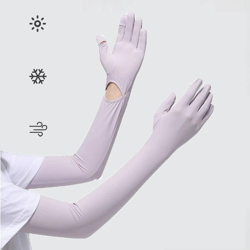 Men's And Women's Summer UV Resistant Elastic Long Sleeved Sun Protection Gloves Ideal for Pull Closure Cycling