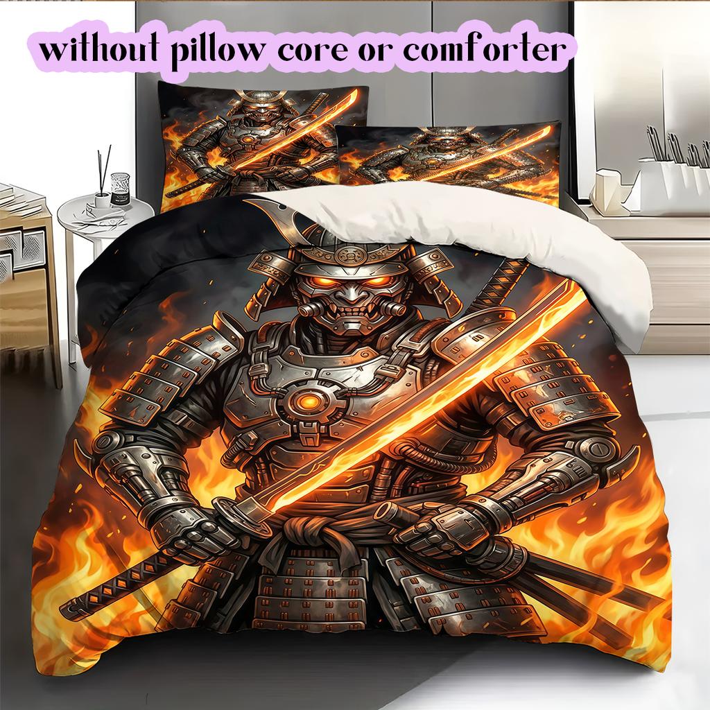 Fire and Death Pattern Bedding Quilt Set Quilt Cover Pillowcase Home Decoration Birthday Gift (1 * duvet cover + 2 * pillowcase, without core)