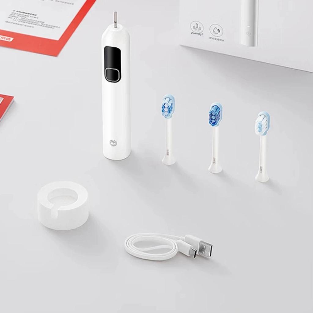 Intelligente Vibrations-Elektrische Zahnbürste für Paare JZ9 Weiß, Lange Akkulaufzeit, Stoßdämpfender Gummi-Bürstenkopf, Elektrische Zahnbürste