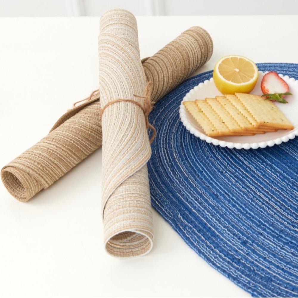 Washable Table Mats Coasters Oval Braided Table Place Mats Heat Resistant Pad  for Dining Table