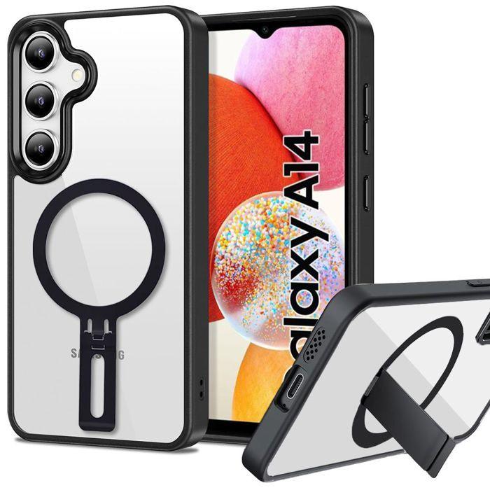 Coque de protection - BOOLING - pour Samsung Galaxy A14 4G/5G - Antichoc - Transparent - Support magnétique