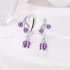 New 925 Silver Bee Butterfly Pink Lily Lotus Earrings For Women Cherry Apple Strawberry Ear Studs Elegant Party Jewelry