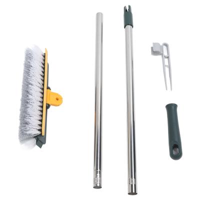 2-in-1-Bodenbürste, Schrubber, Fugenbürste mit langem Griff, Fliesenbürste mit steifen Borsten, um 180 Grad drehbar