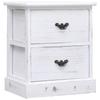 Day and Night - Day and Night Nightstand White Paulownia Wood 38x28x45 Cm